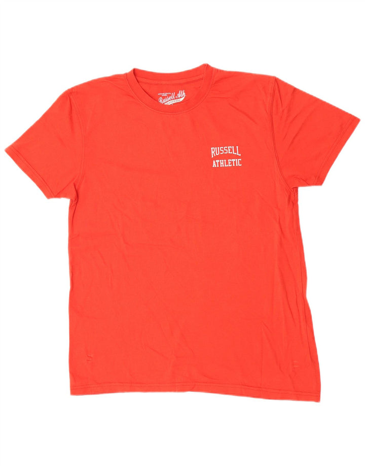 Russell Athletic Camiseta masculina gráfica top pequeno algodão vermelho