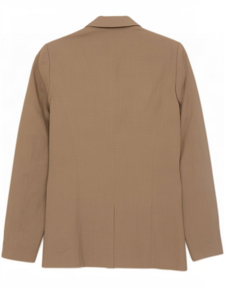 Jaqueta blazer feminina Zara com 1 botão Reino Unido 10 algodão bege pequeno