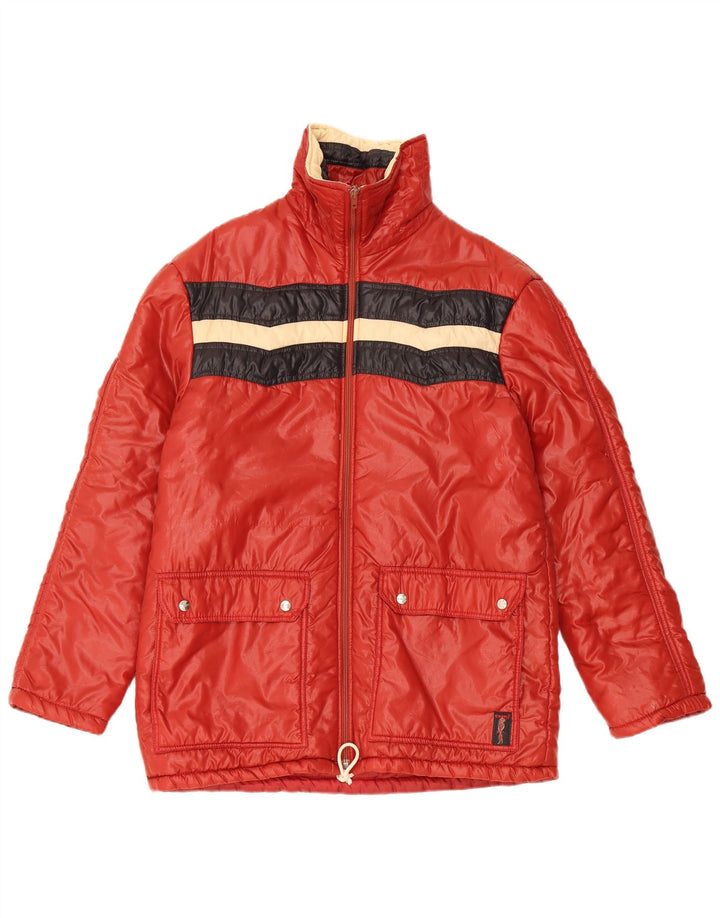 Jaqueta acolchoada com capuz feminino Charly IT 48 XL vermelho Colourblock poliamida