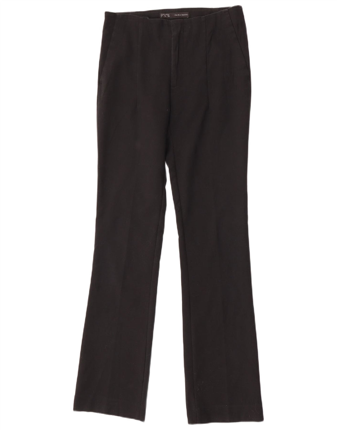 Calça feminina Zara Bootcut Chino médio W28 L32 algodão preto