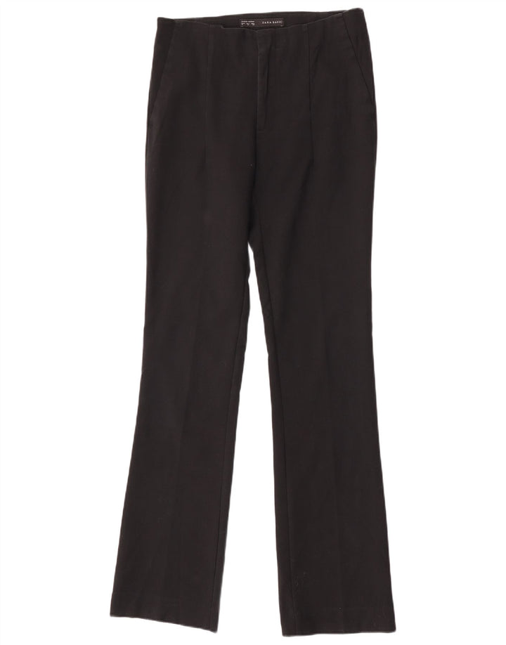 Calça feminina Zara Bootcut Chino médio W28 L32 algodão preto