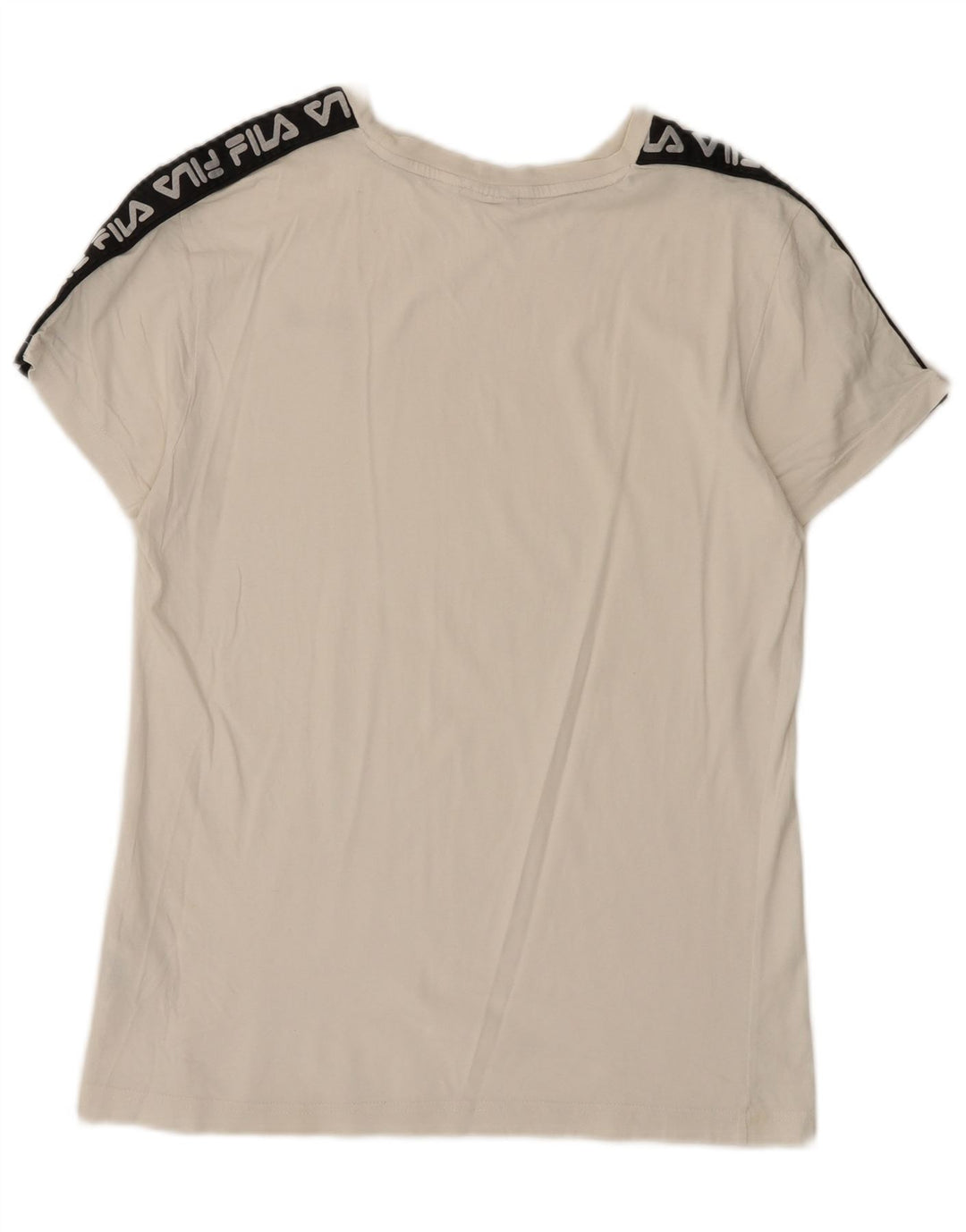 Fila Camiseta masculina gráfica top pequeno algodão colorblock branco