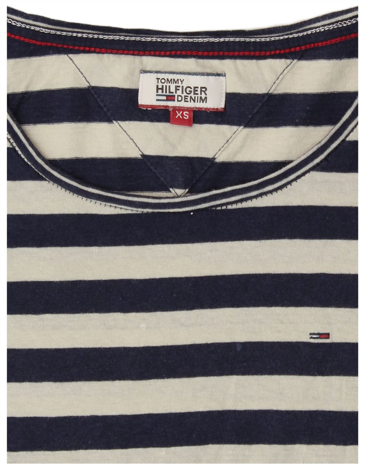 Top Tommy Hilfiger Mulher Manga Comprida UK 6 XS Azul Marinho Listrado