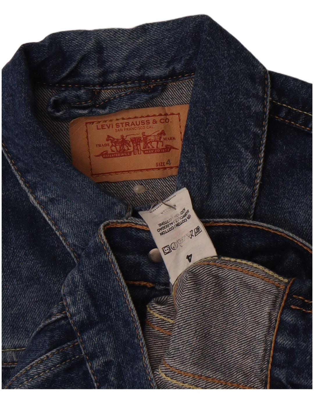 Jaqueta jeans masculina Levi's 3-4 anos algodão azul