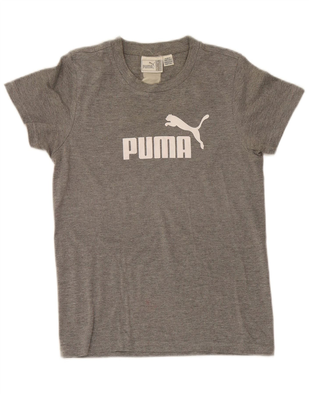 Puma Camiseta feminina gráfica Top UK 12 cinza médio manchado
