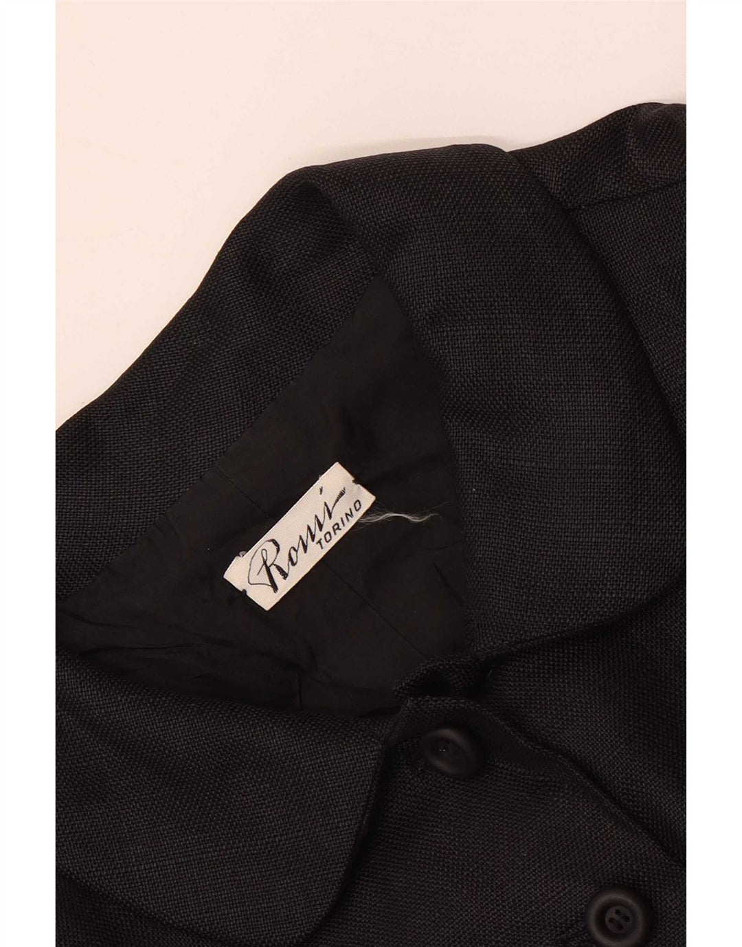 Blazer feminino vintage com 7 botões UK 8 pequeno preto