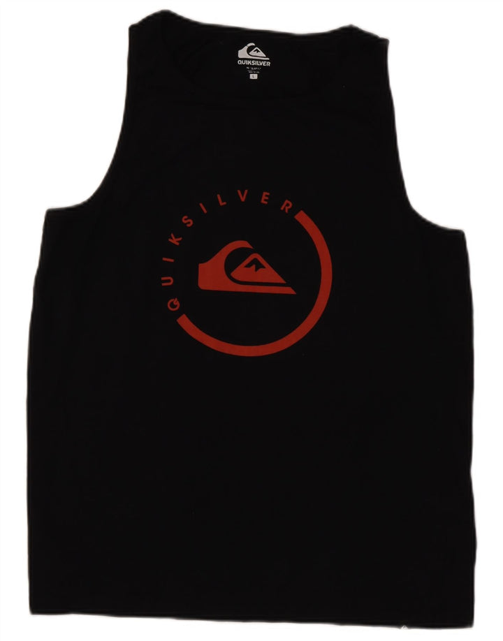 Colete gráfico masculino Quiksilver Top grande de algodão preto