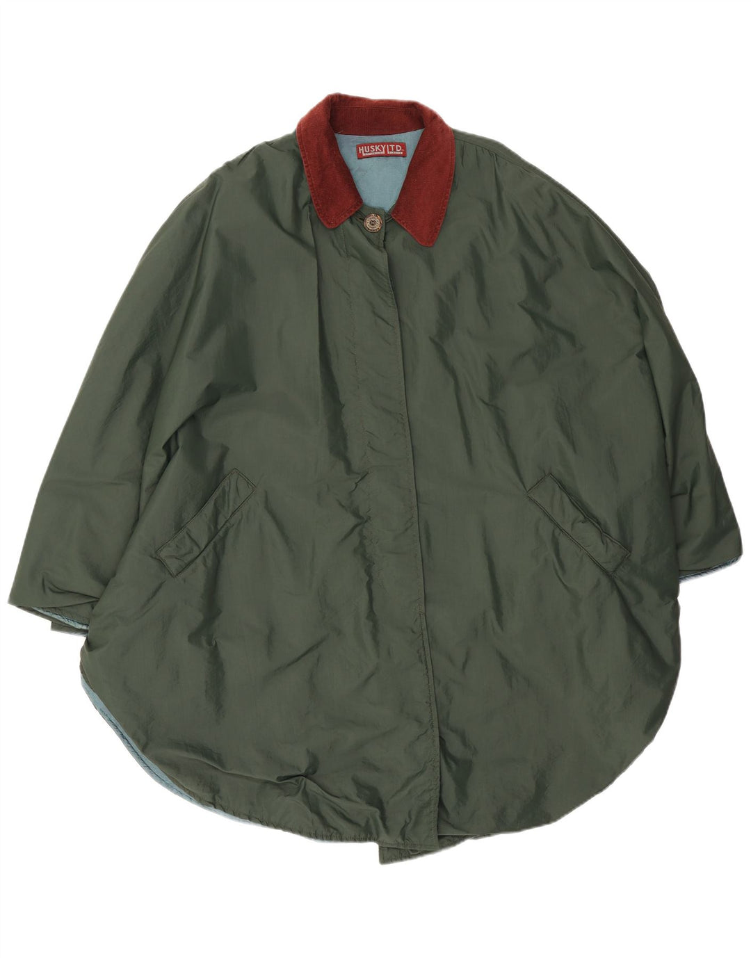 Casaco poncho grande feminino Husky, tamanho único, verde