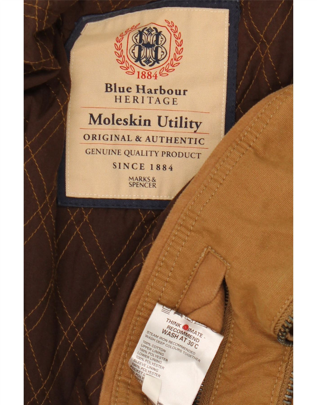 Jaqueta masculina Marks & Spencer Blue Harbor Utility Reino Unido 40 grande algodão marrom
