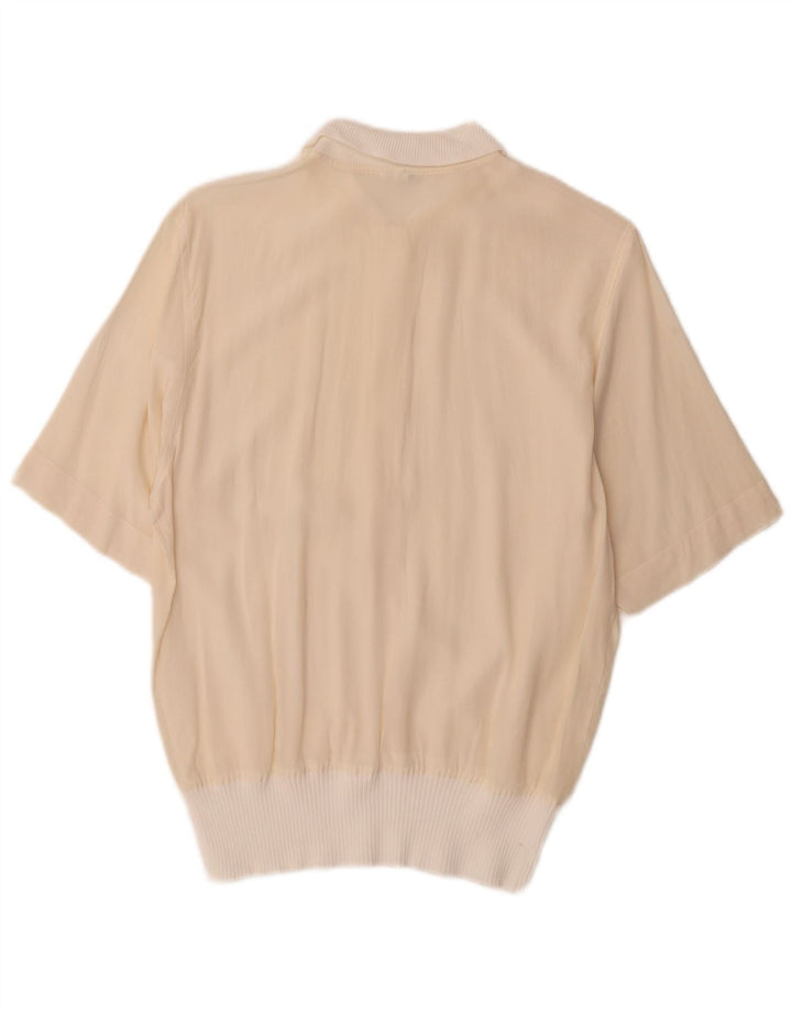 Pulôver feminino vintage IT 44 médio off white colorblock