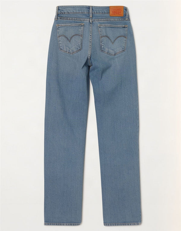 Calça jeans feminina Levi's 714 Straight W26 L30 azul algodão