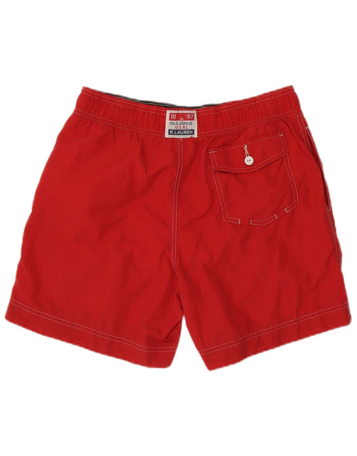 POLO RALPH LAUREN Calção de banho masculino gráfico poliéster vermelho médio