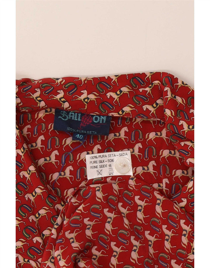 Blusa feminina Ball On com estampa abstrata EU 40 seda vermelha média