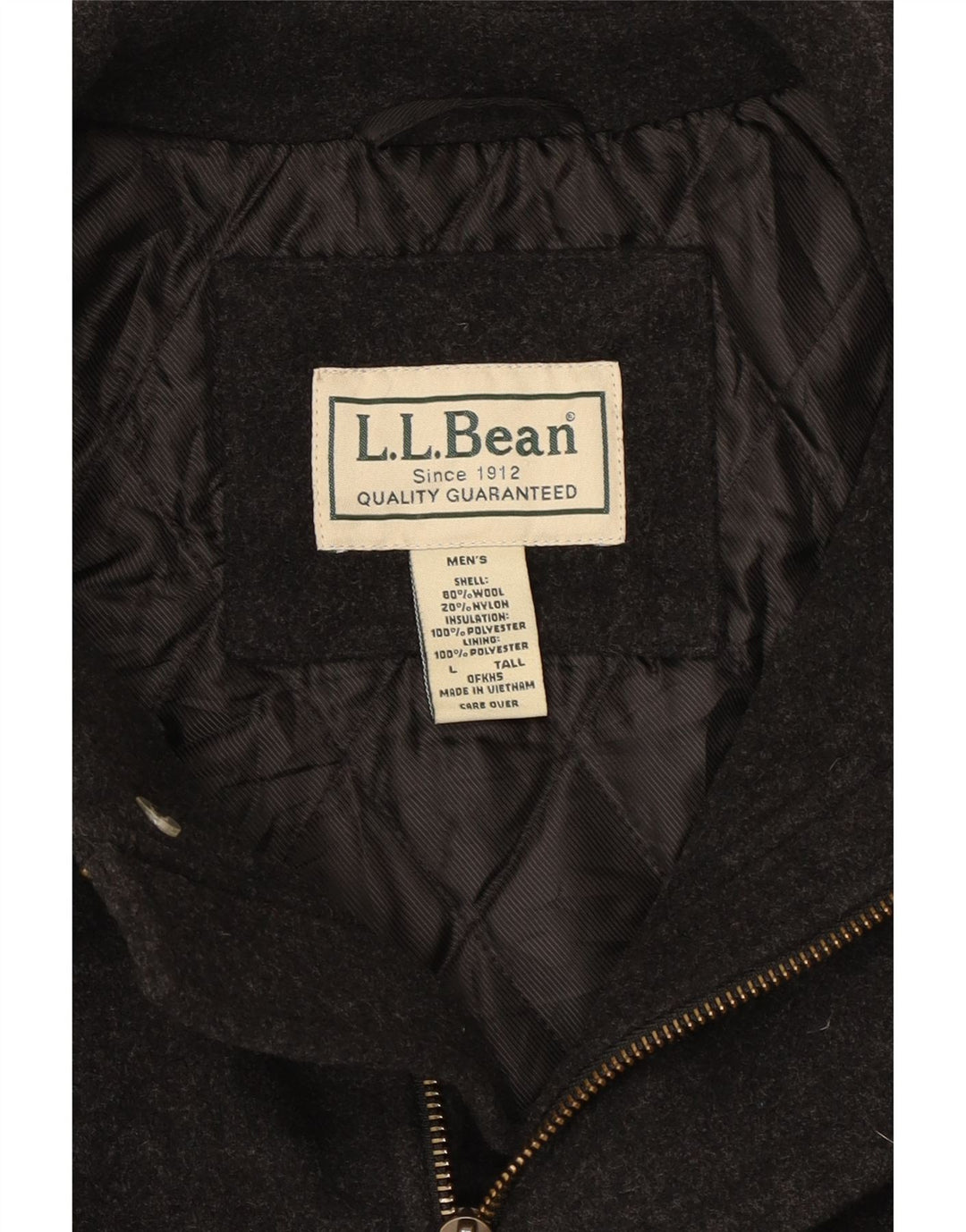 Sobretudo masculino L.L.Bean UK 40 grande lã cinza
