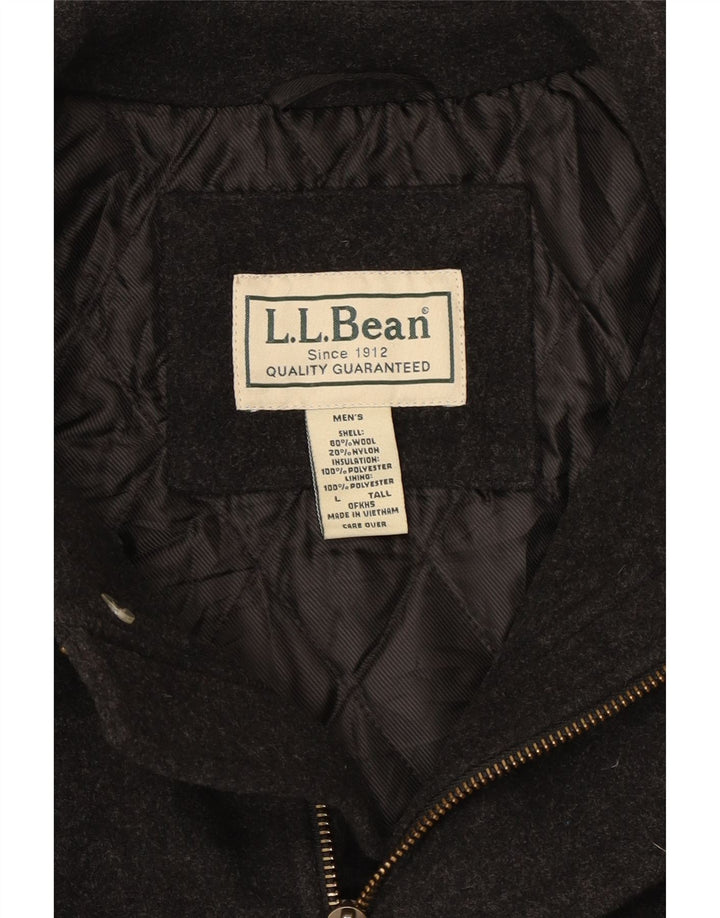 Sobretudo masculino L.L.Bean UK 40 grande lã cinza