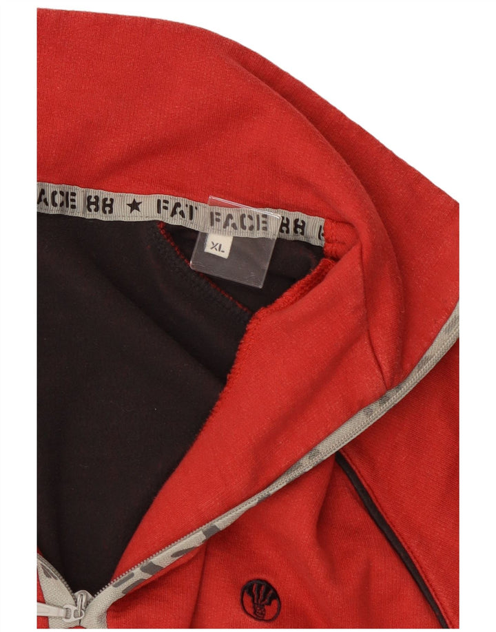 Suéter masculino Fat Face com zíper e pescoço XL algodão vermelho