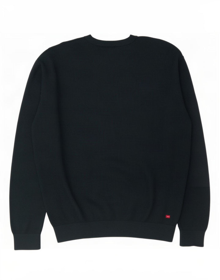 Suéter masculino Zara com gola redonda, grande algodão preto