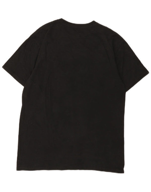 Camiseta masculina Hard Rock Cafe Praga com estampa gráfica grande de algodão preto