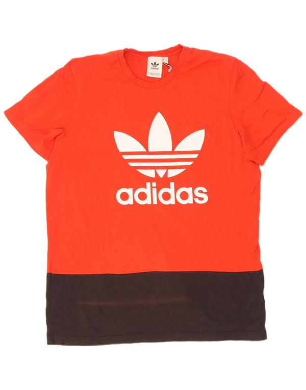 Adidas Mens Graphic T-Shirt Top XL Vermelho Colorblock Algodão