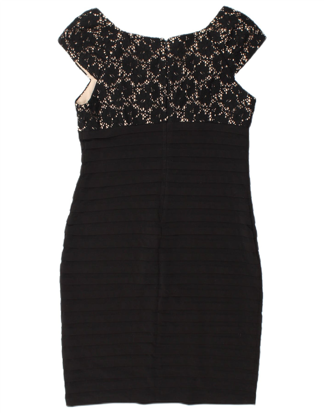 Vestido bodycon feminino sem mangas WALLIS UK 12 poliéster preto médio