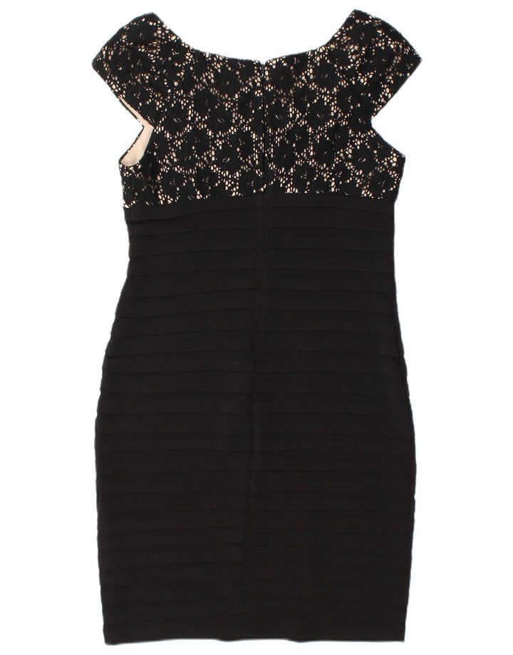 Vestido bodycon feminino sem mangas WALLIS UK 12 poliéster preto médio