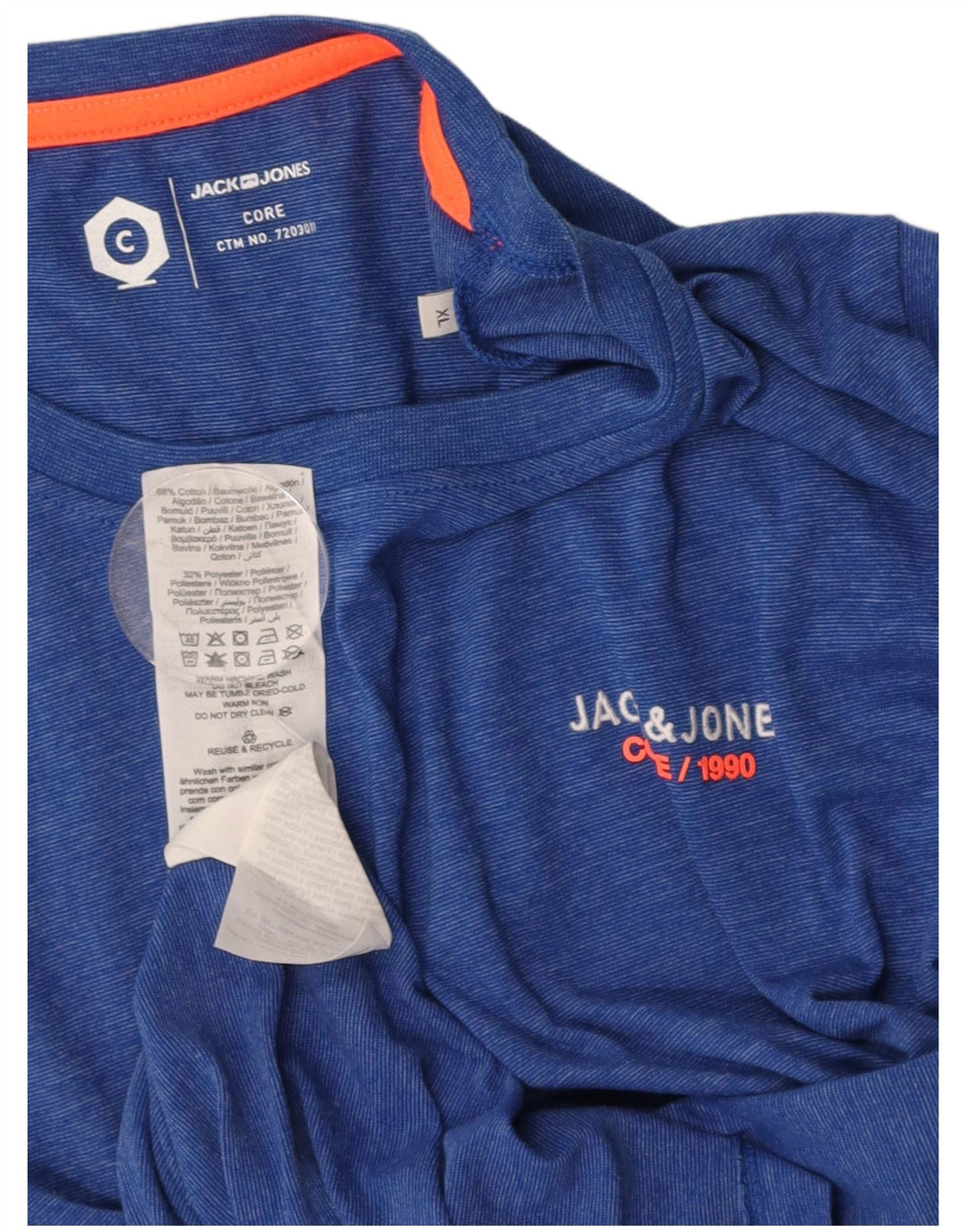 Camiseta masculina JACK & JONES Top XL algodão azul