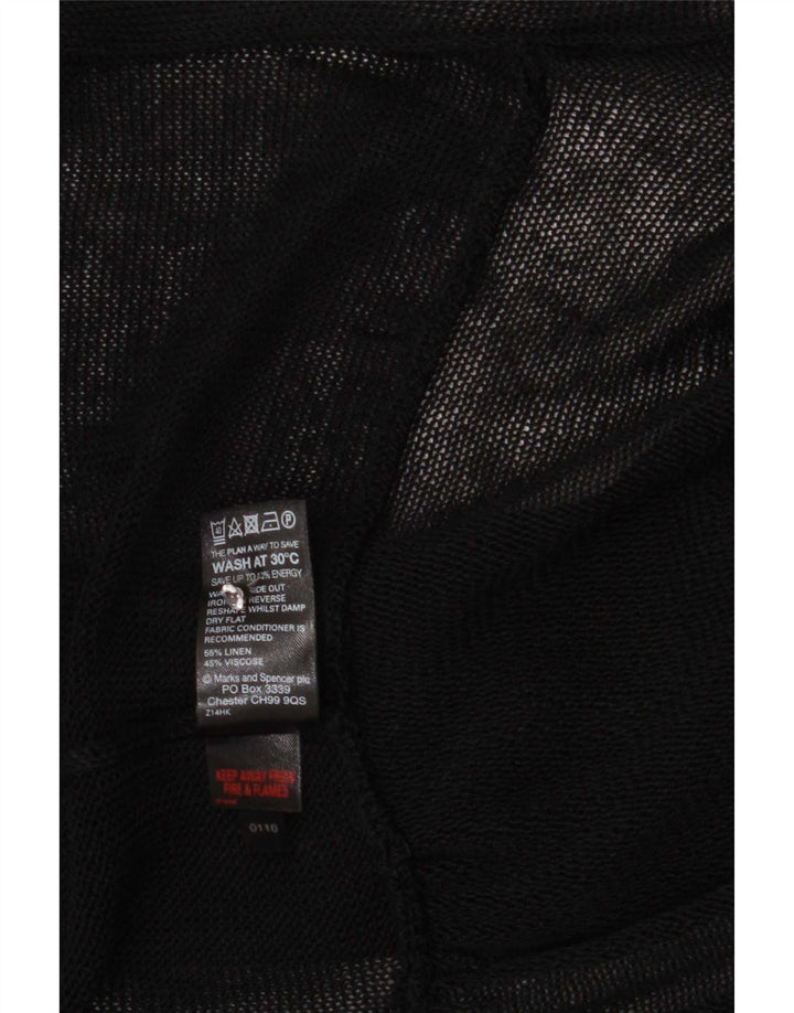 Suéter cardigã transparente feminino Marks & Spencer Reino Unido 14 médio preto
