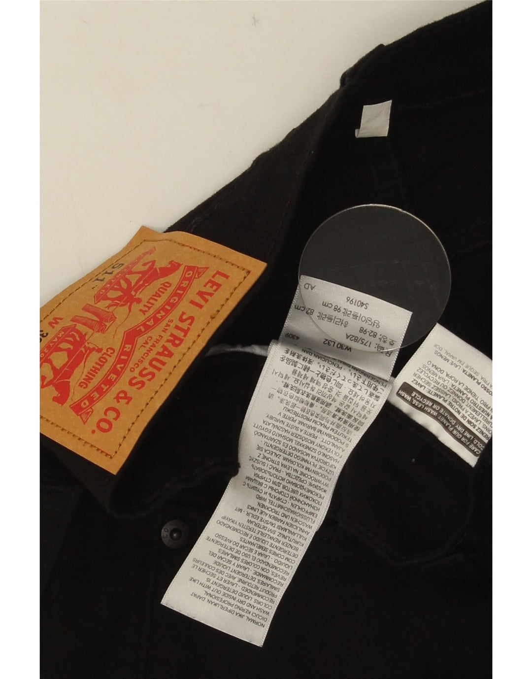 Levi's Masculino 511 Slim Jeans W30 L32 Algodão Preto