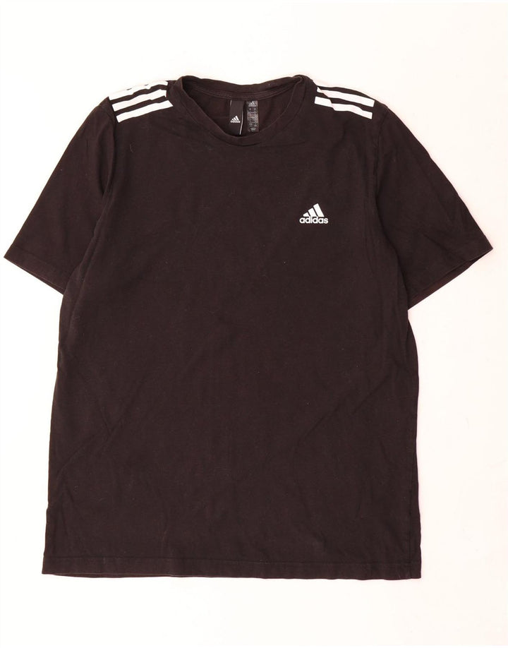 Adidas Mens Camiseta Top Grande Algodão Preto