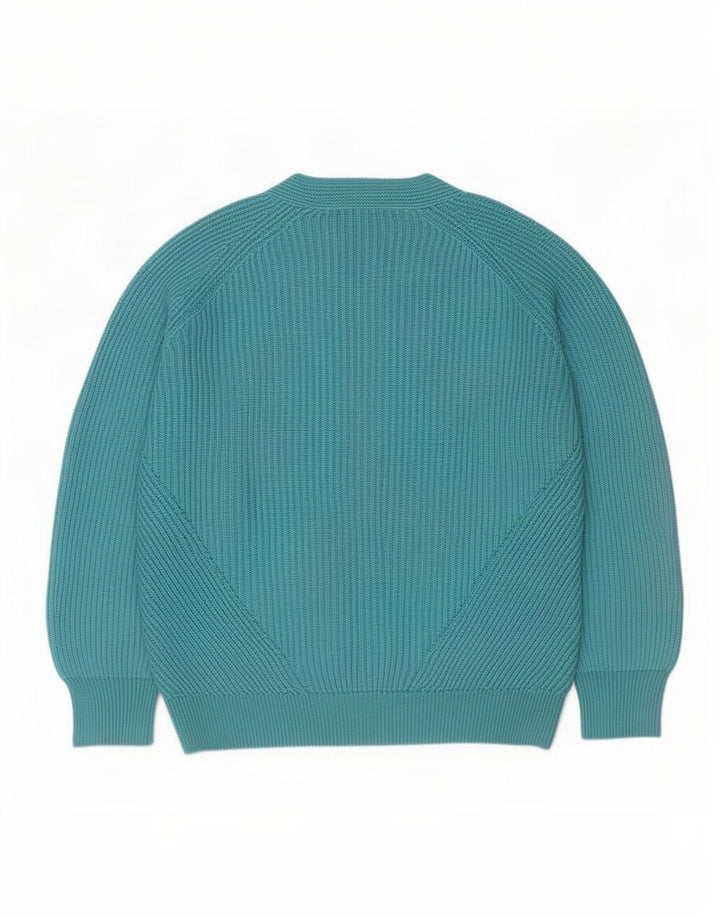 Suéter feminino Massimo Dutti com decote em V grande tamanho Reino Unido 14 azul médio