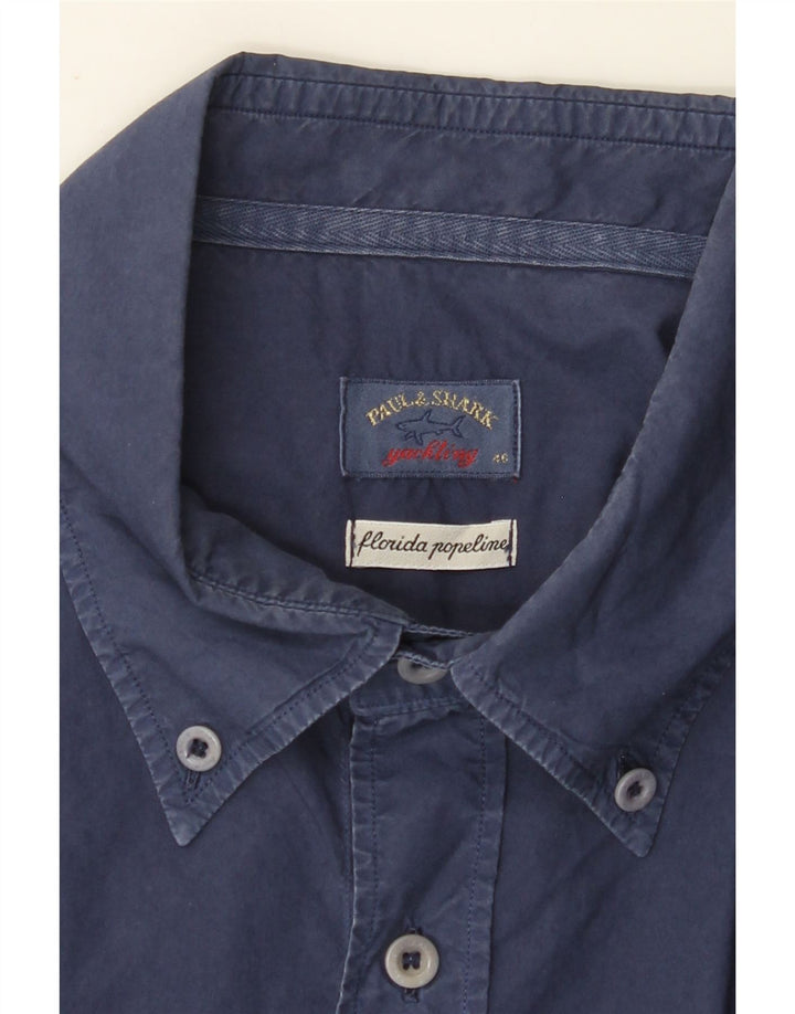Camisa masculina PAUL & SHARK tamanho 46 2XL azul marinho