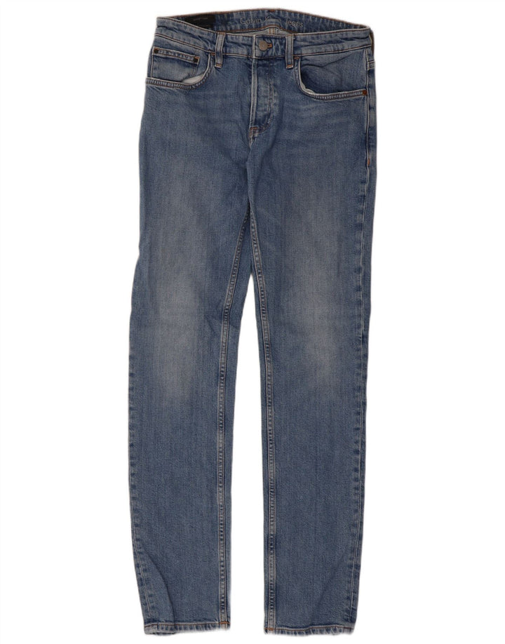 Calvin Klein Masculino Slim Jeans W30 L32 Azul Algodão