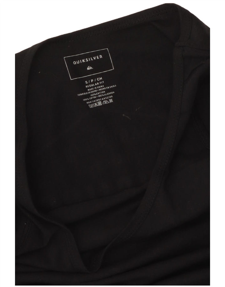 Colete gráfico masculino Quiksilver Top pequeno de algodão preto