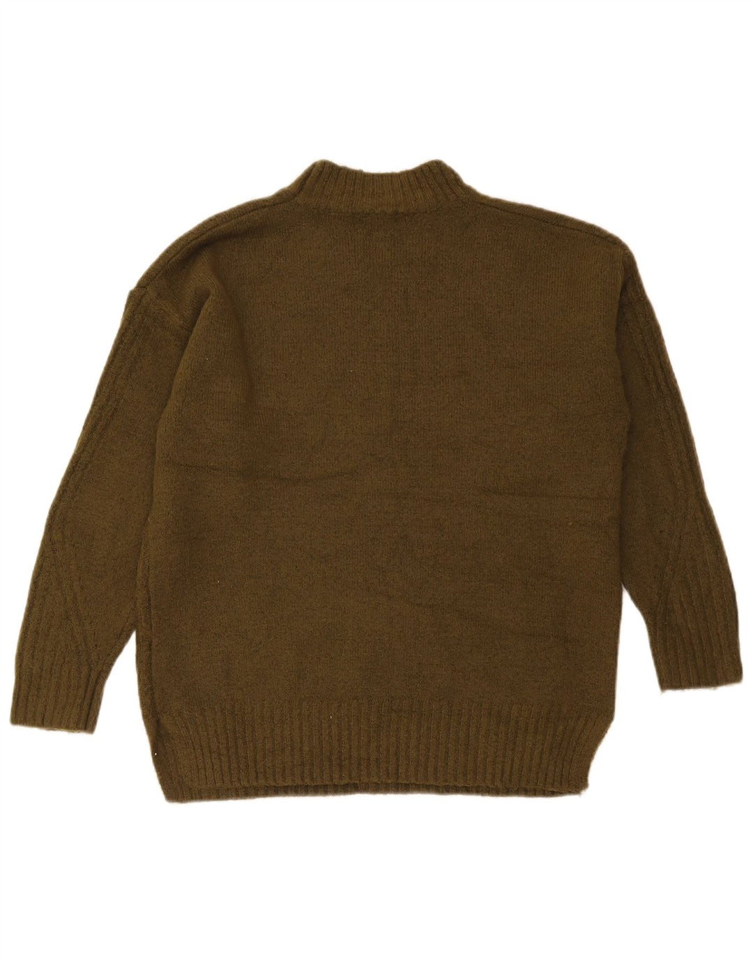 Oasis Womens Oversized Turtle Neck Jumper Sweater UK 10 Small Khaki Acrylic