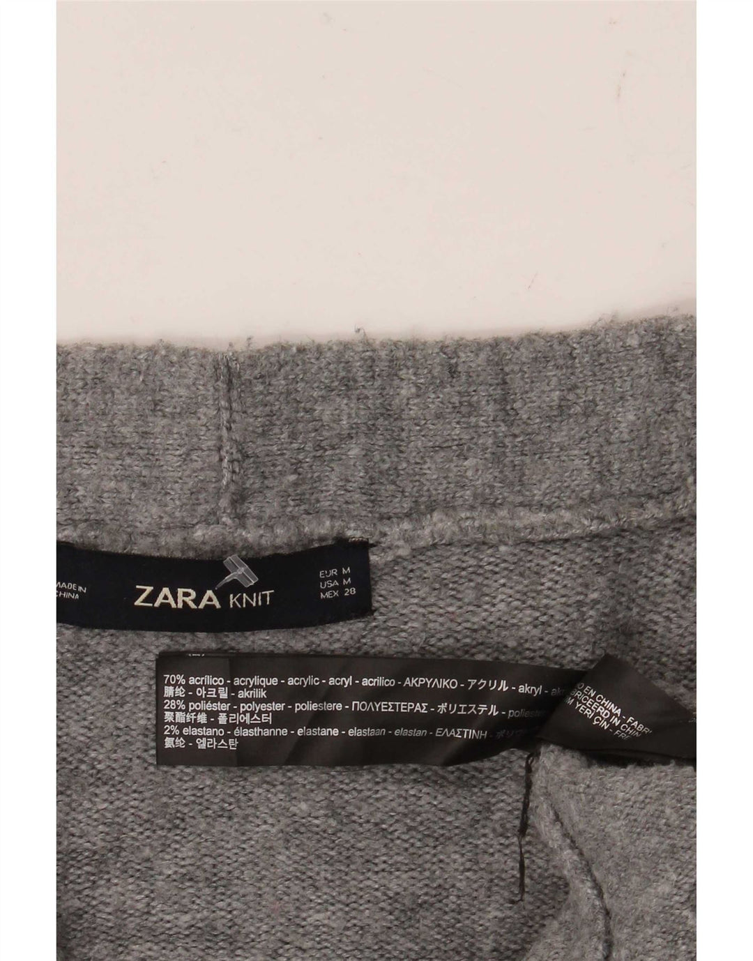 Zara Suéter Cardigan Feminino Oversized Reino Unido 14 Acrílico Salpicado Cinza Médio