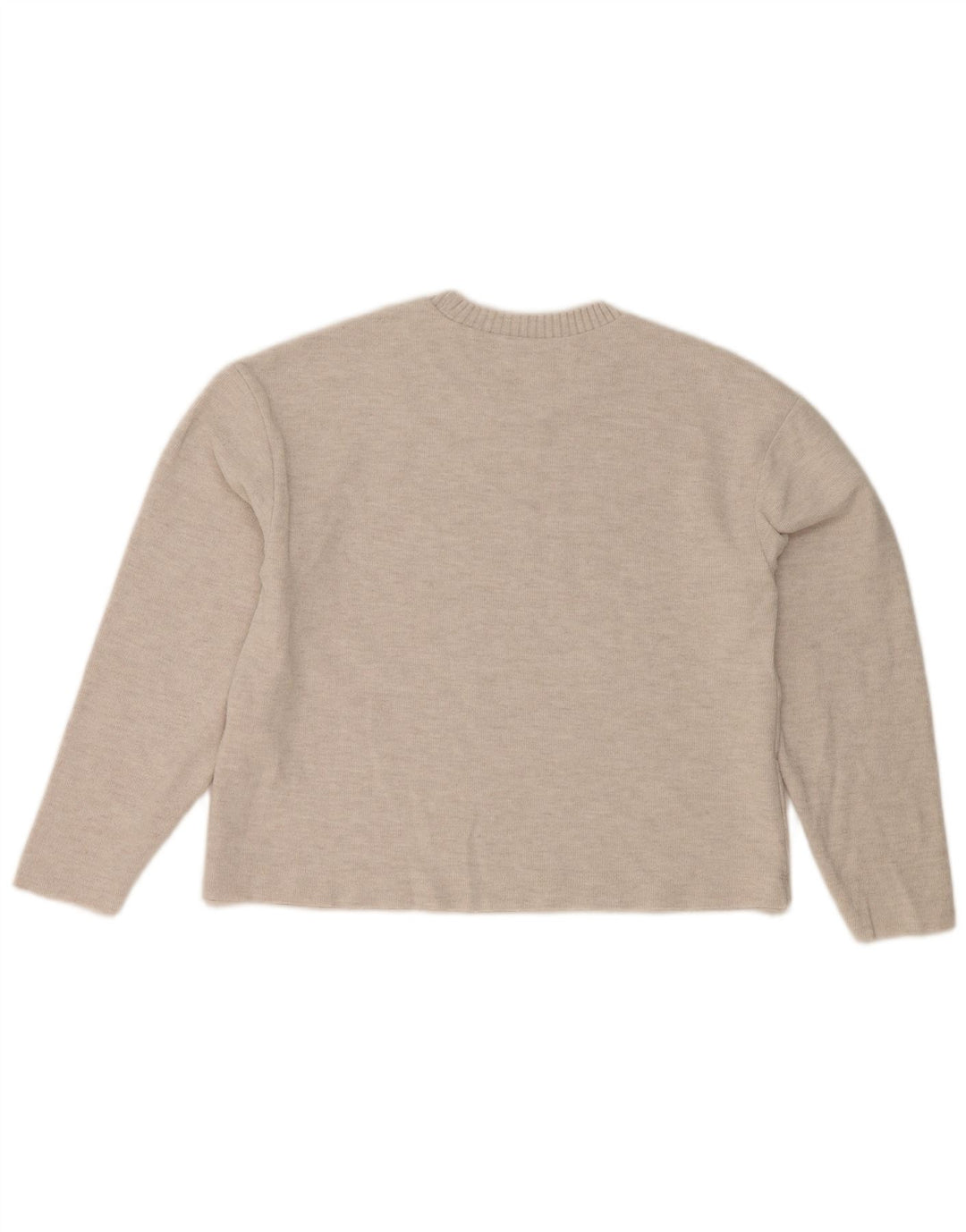 Suéter feminino Zara com gola redonda e gola redonda, Reino Unido 10, pequeno, cinza, poliéster