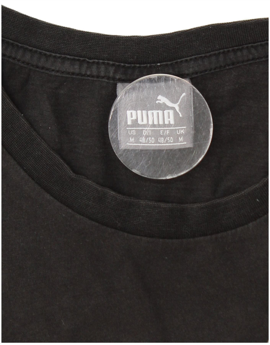 Puma Mens Graphic T-Shirt Top Médio Algodão Preto