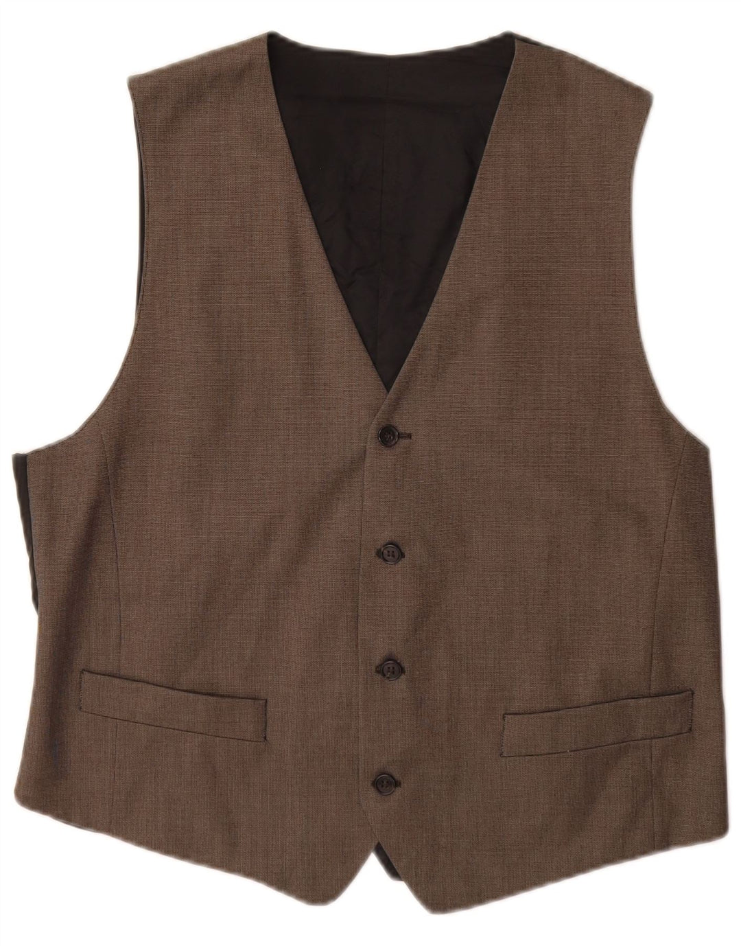 Colete masculino vintage IT 52 grande poliéster marrom