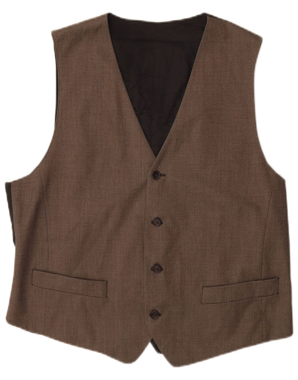 Colete masculino vintage IT 52 grande poliéster marrom