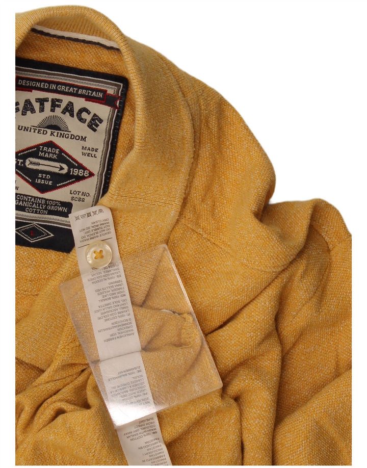 Camisa polo masculina Fat Face grande algodão amarelo