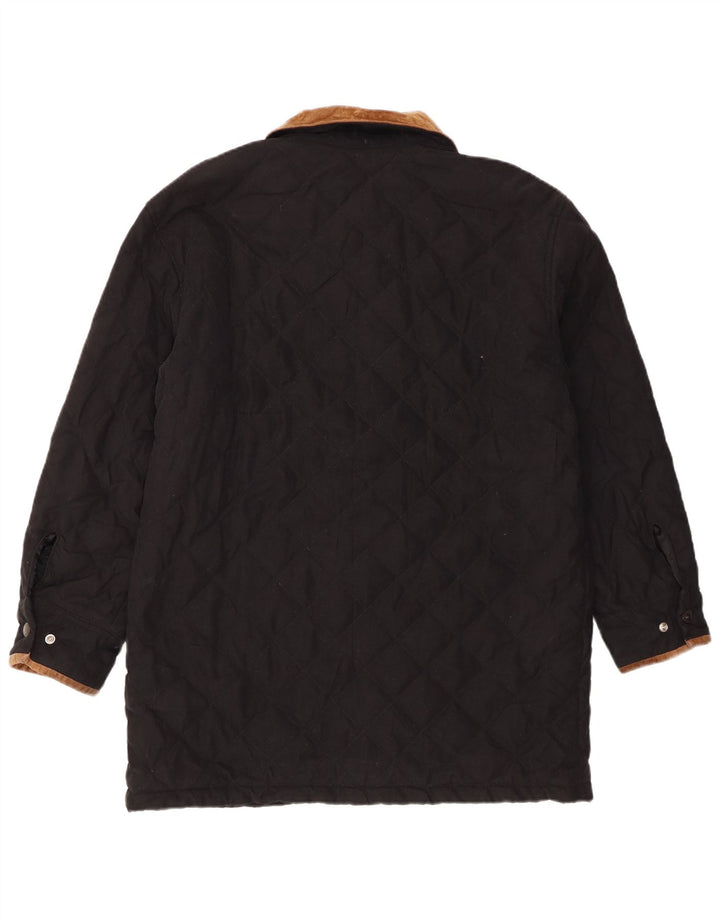 Sobretudo feminino acolchoado grande Ralph Lauren US 4 pequeno bloco colorido preto