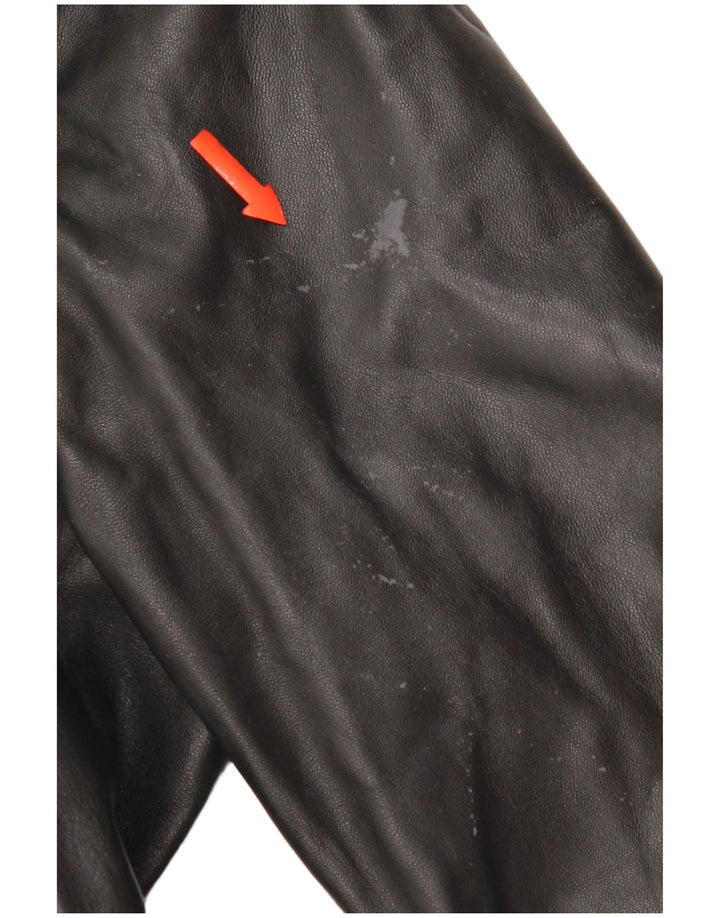 Casaco de couro masculino vintage UK 38 couro preto médio