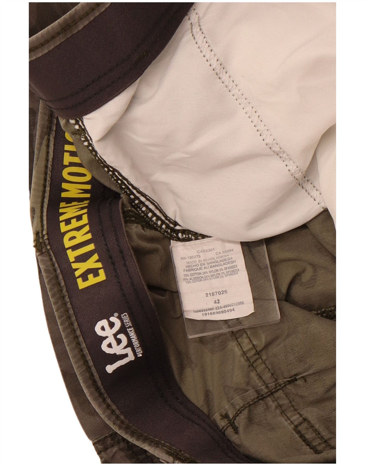 Shorts cargo masculinos LEE Extreme Motion W42 2XL algodão camuflado cáqui