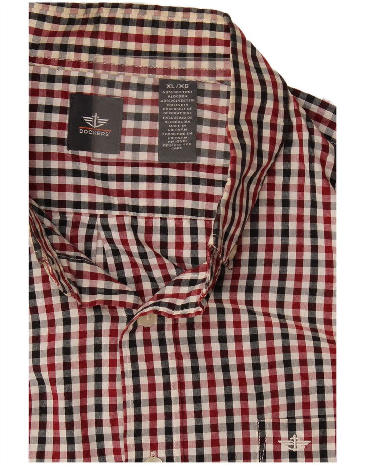 Camisa masculina Dockers XL vermelha algodão guingão