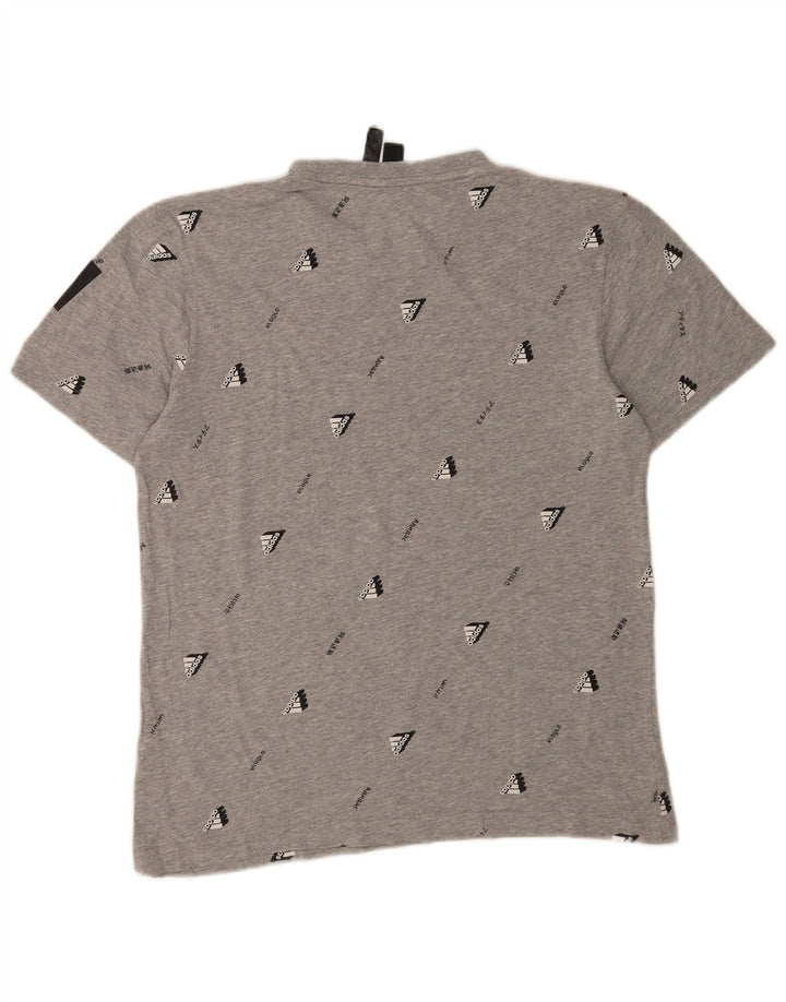 Camiseta masculina ADIDAS com estampa gráfica cinza médio algodão