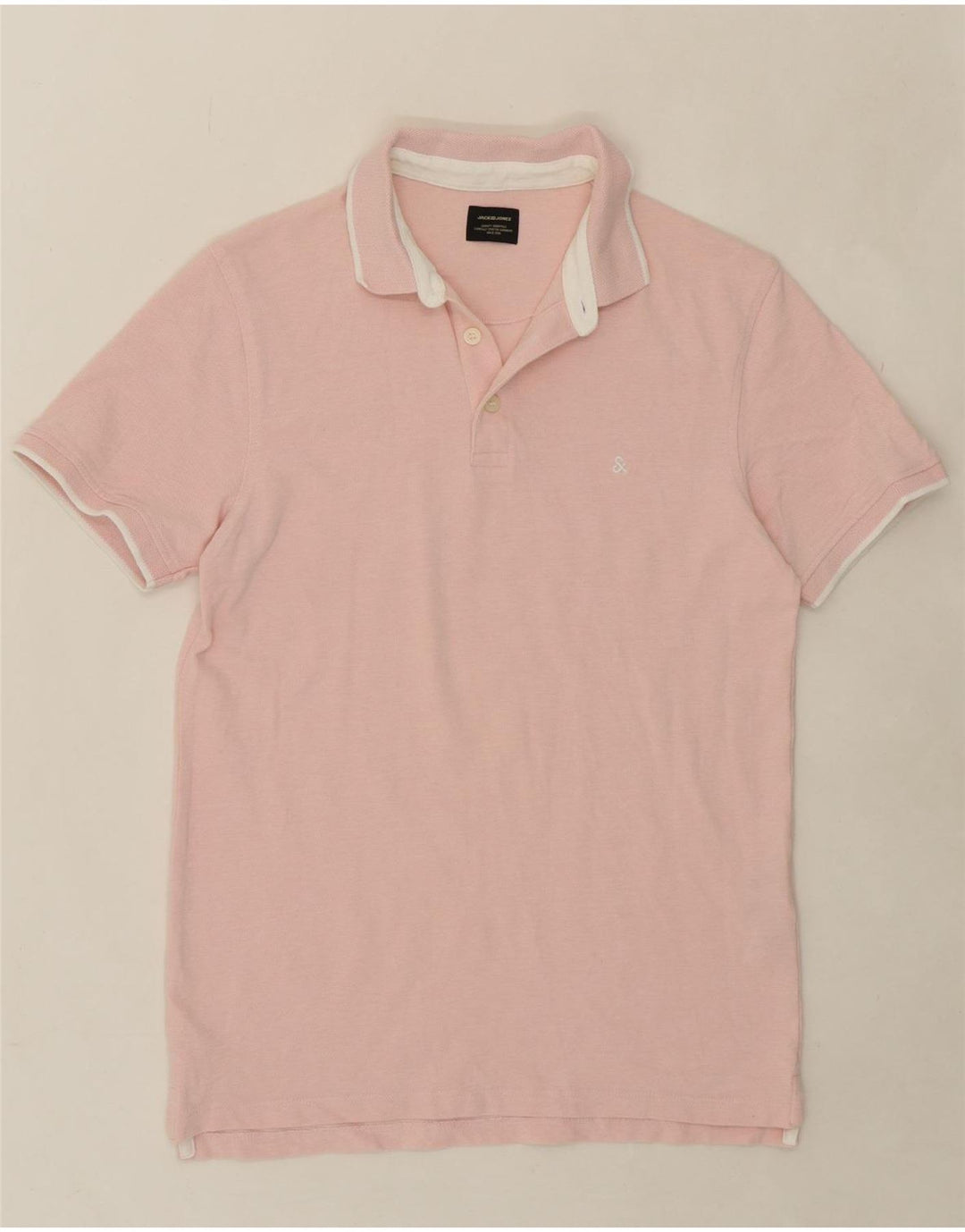 JACK & JONES Mens Polo Shirt Large Pink Cotton Vintage Jack & Jones and Second-Hand Jack & Jones from Messina Hembry 