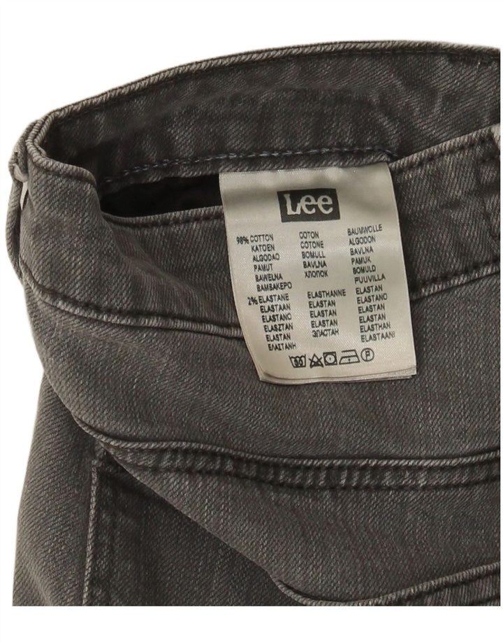 Lee Womens Marion Straight Jeans W28 L31 Algodão Cinza