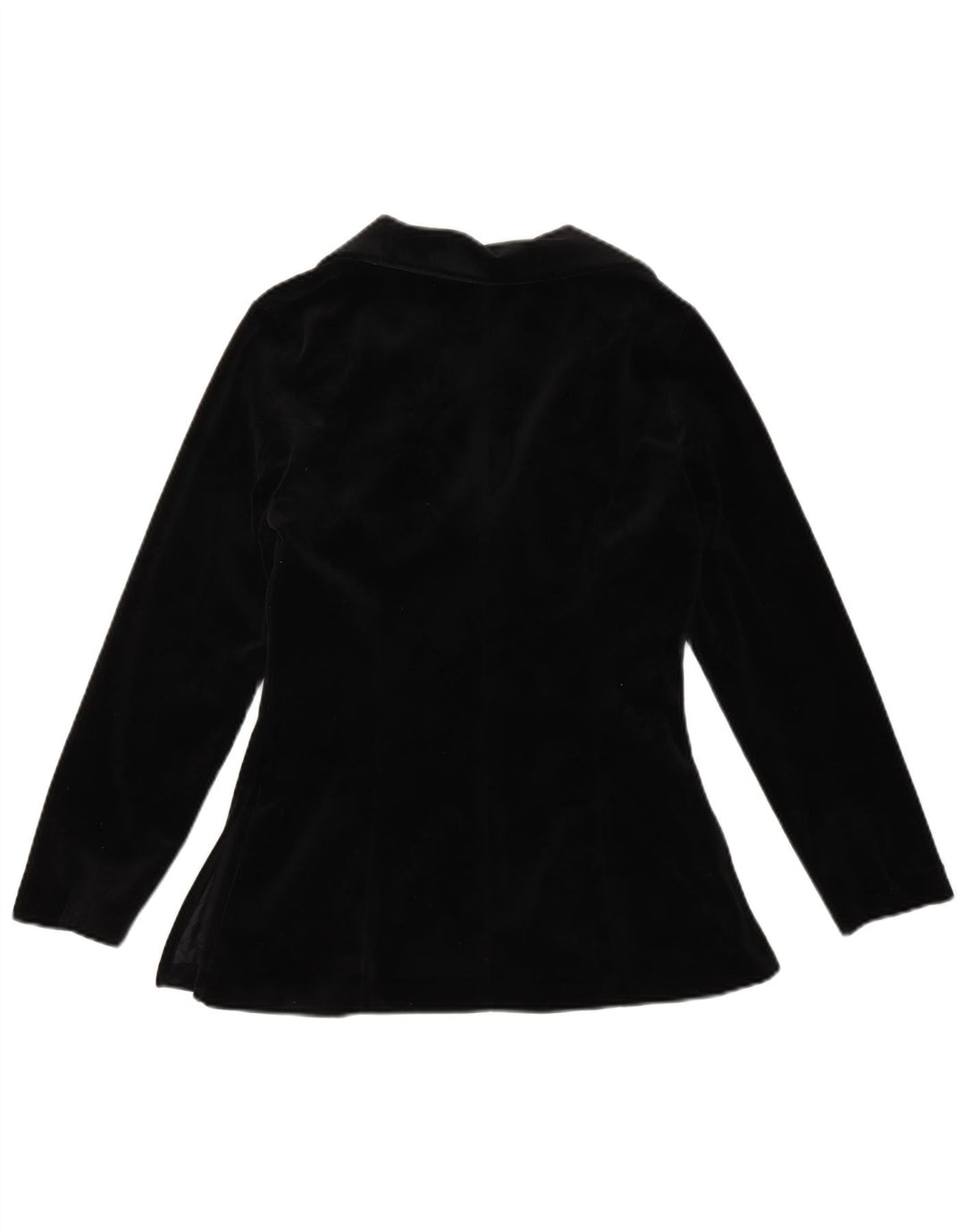 Jaqueta blazer feminina vintage de veludo com 1 botão Reino Unido 12 médio preto