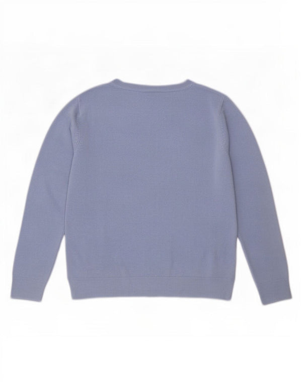 Suéter feminino Marks & Spencer com gola canoa Reino Unido 14 grande acrílico azul