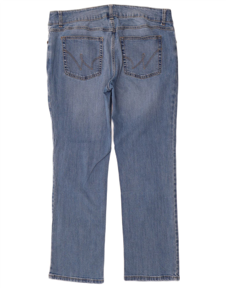 Jeans retos femininos Wrangler W32 L30 algodão azul